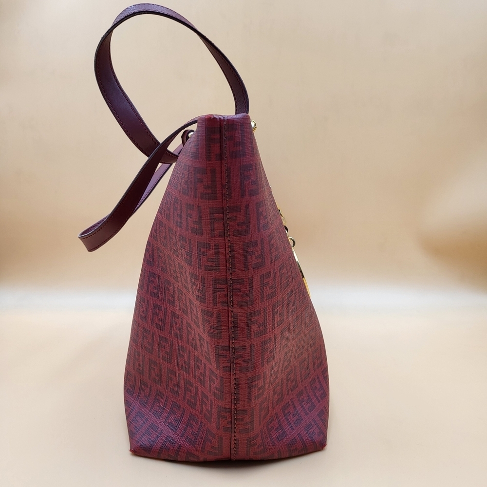 Fendi Rubino Zucchino Coated Canvas and Leather Tote..authentic.. w/COA.. - Picture 5 of 16